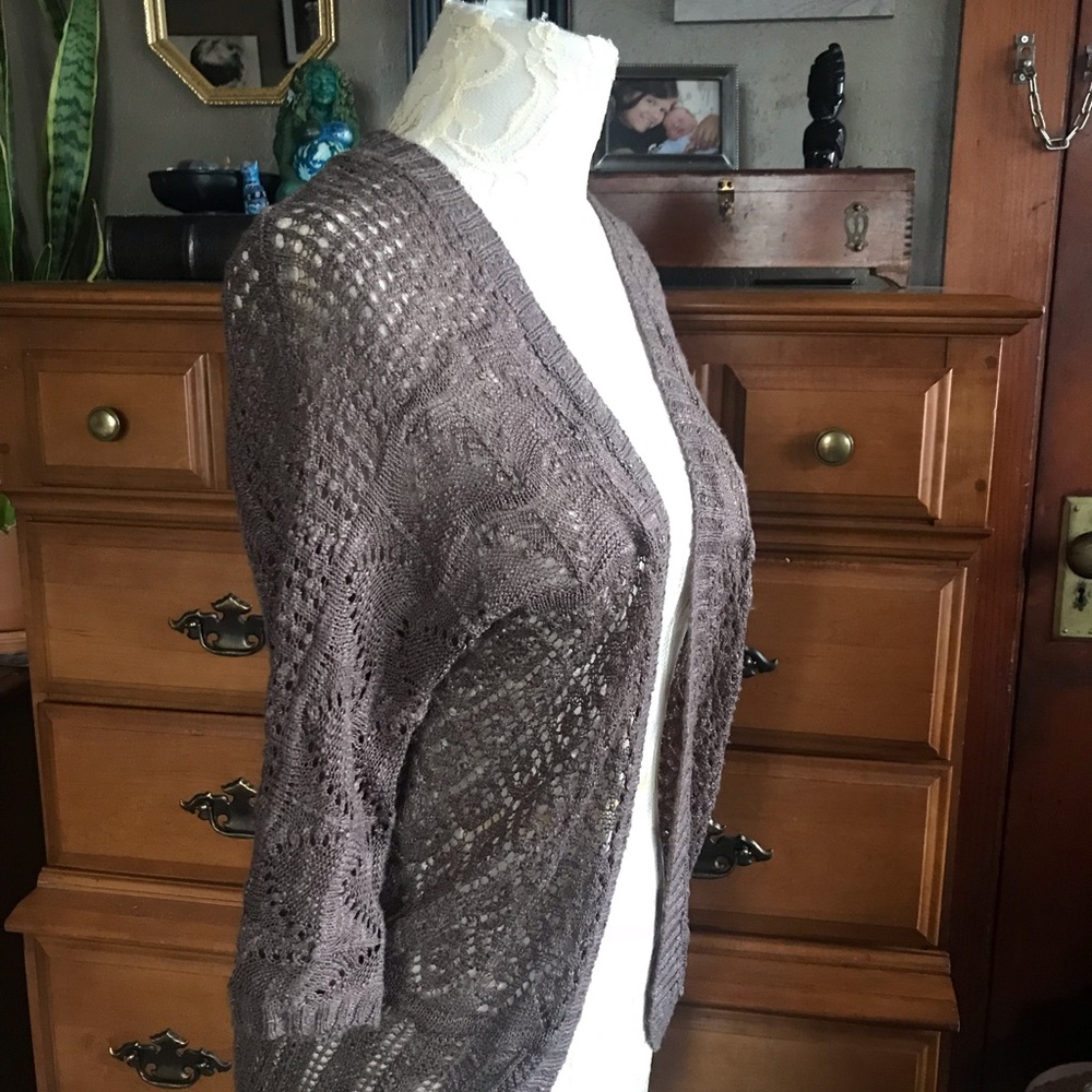 Bronze Lace Cardigan Size Small - Picture 2 of 8